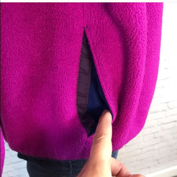 Vintage LL Bean fleece jacket magenta medium - Picture 4 of 6
